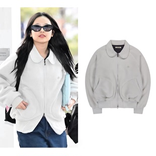 韩国潮牌coyseio外套女拉链开衫 摇粒绒newjeans范玉欣hanni同款