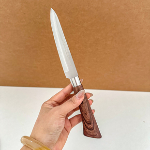 斌弟厨房水果刀家用仿木柄削皮刀二合一高档办公室用高锰钢开刃