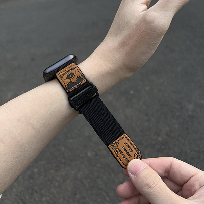 户外尼龙魔术贴适用苹果手表表带