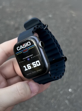 适用苹果手表AppleWatchS11新款海洋硅胶冰蓝色iWatch109苹果表带