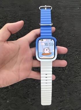 海洋硅胶撞色适用苹果手表表带AppleWatchS11iwatch10/98SEultra3