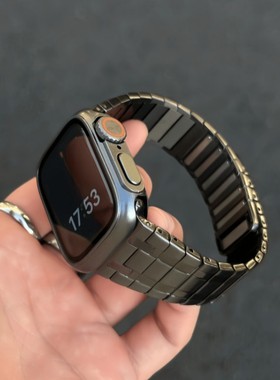 质感双线条金属磁吸表带适用苹果AppleWatchS11SEiwatchS10Ultra3