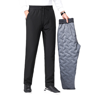 雪中飞羽绒裤男款外穿2024新款加厚保暖鹅绒冬季男士松紧腰长裤子