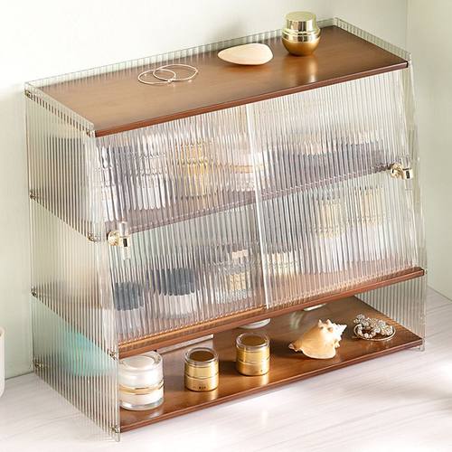 桌面收纳盒收纳柜茶具展示柜子餐具化妆品厨房水杯子置物架储之满