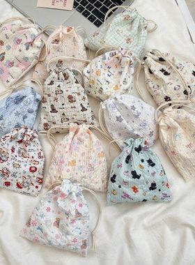 53314 【版权款】压花卡通束口袋防尘便携整理布袋抽绳化妆品收纳