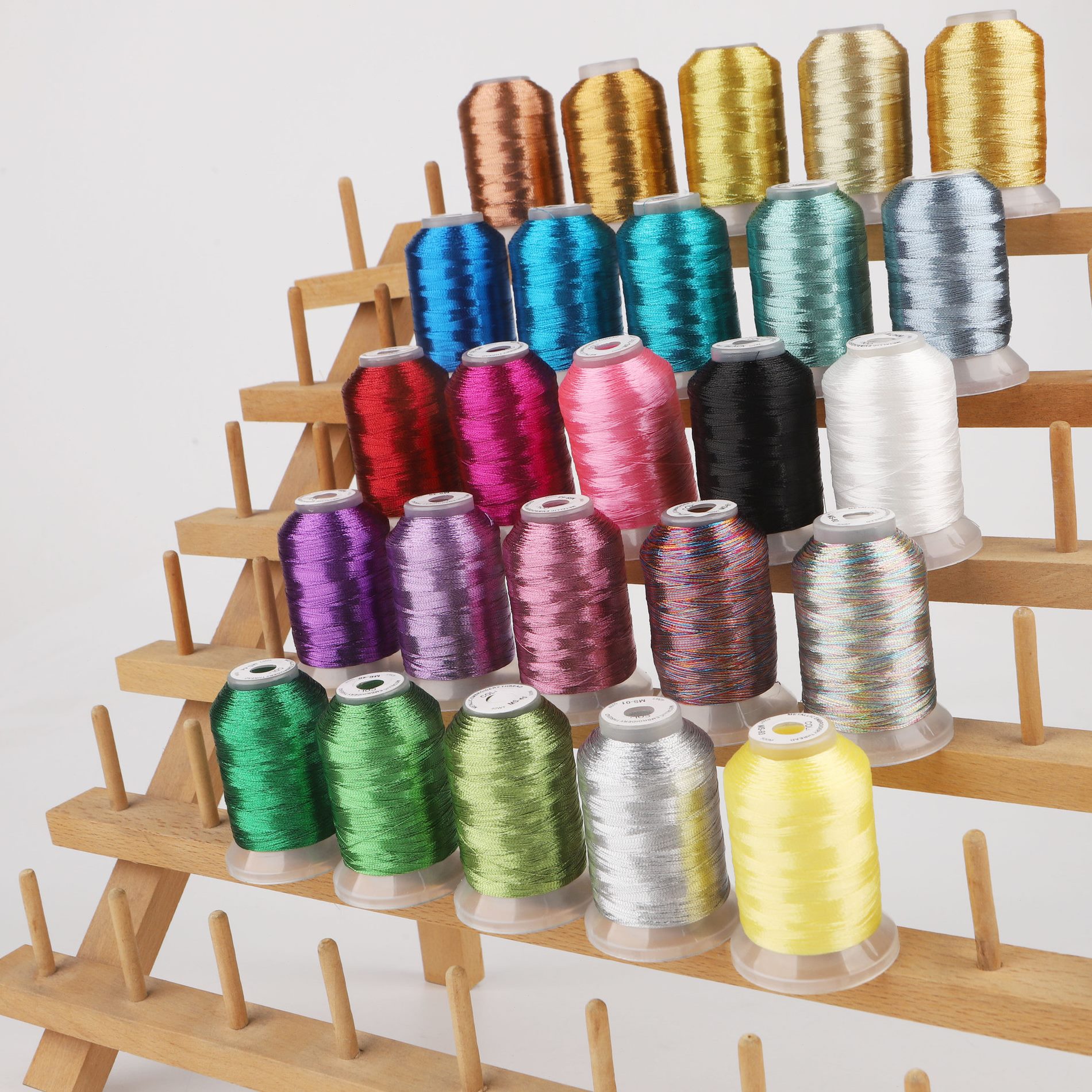 25色金属质感绣花线金银线500米每支 Metallic Embroidery Thread