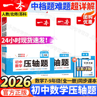 2026一本初中数学压轴题七八九年级中考人教北师苏科版同步课本计算解中档题难题公式技巧模板思维方法必刷真题专项训练视频练习册