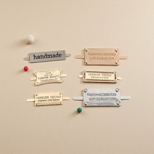 编织包五金配件手工diy男女包字母金属铭牌鞋子长方形配饰标签扣