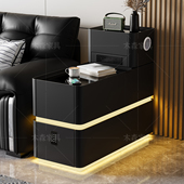 新款 侧边柜轻奢高级感实木智能客厅小边几储物 2025落地沙发旁边