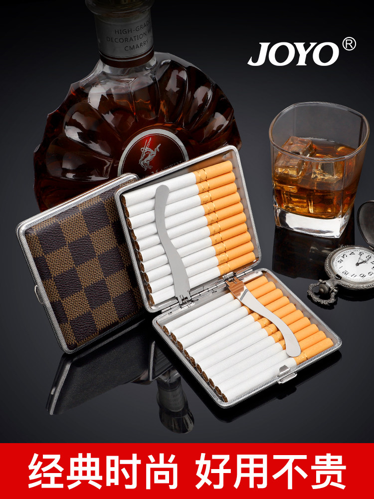 Cigarette box new 20 pcs ultra-thin portable men's high-grade lea