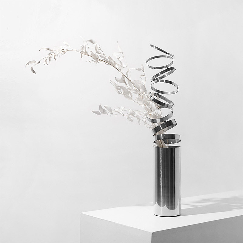 简约现代轻奢不锈钢魔术环花器样板房家居艺术花瓶摆件售楼处软装,电子元器件市场,电线扎带/束线带,淘宝优惠券,粉丝福利购,淘宝优惠卷