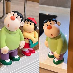 哆啦A梦初登场歪头胖虎技兰妹妹大雄静香搞怪手办玩偶可动摆件