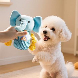 狗狗玩具互动陪伴怪叫发声甩头小狗磨牙可爱小狗泰迪比熊毛绒玩偶