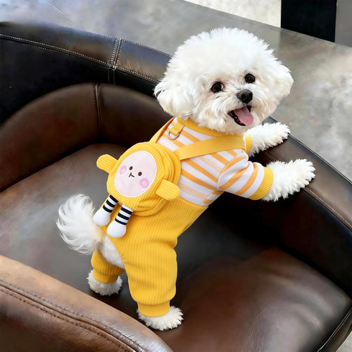 狗狗衣服秋季薄款蛋仔背带裤泰迪比熊博美小型犬宠物四脚衣可牵引