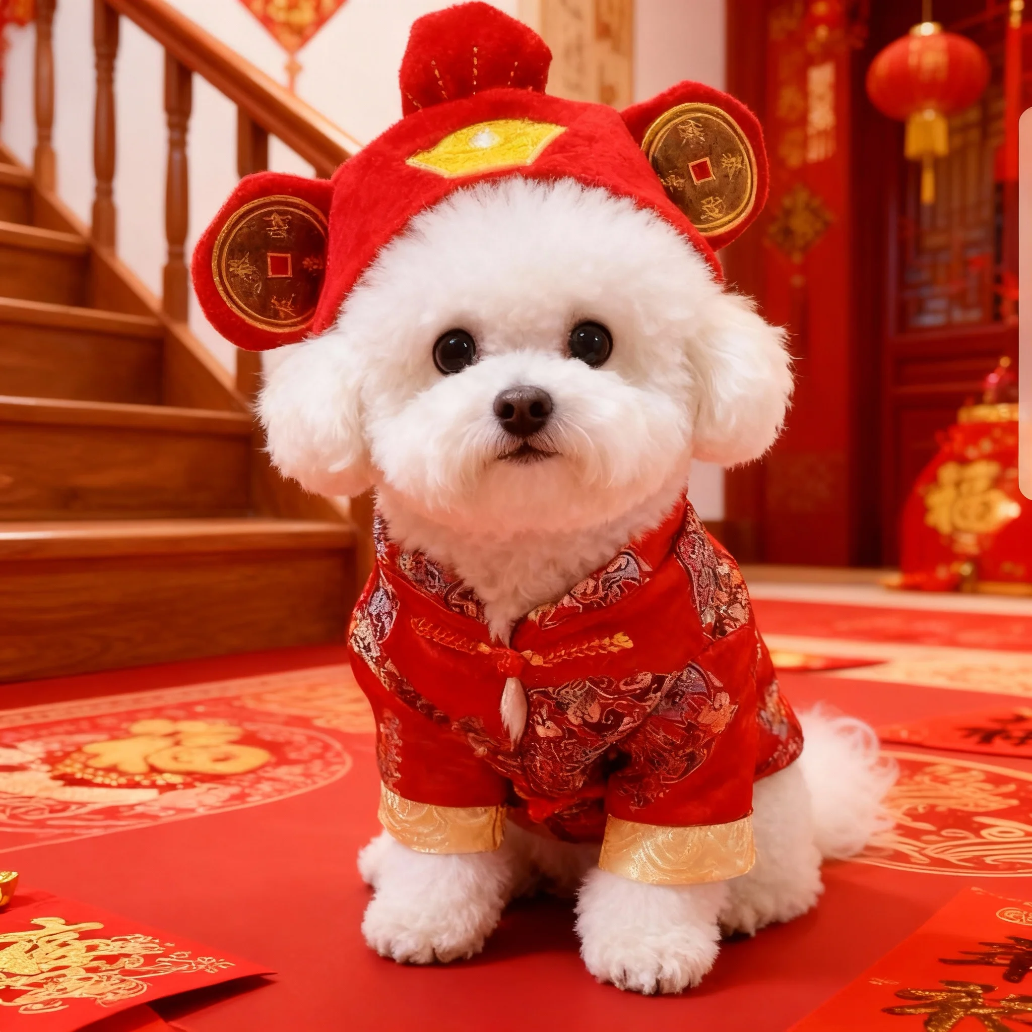 狗狗衣服秋冬款新年唐装泰迪比熊博美小型犬猫咪过年喜庆宠物棉衣