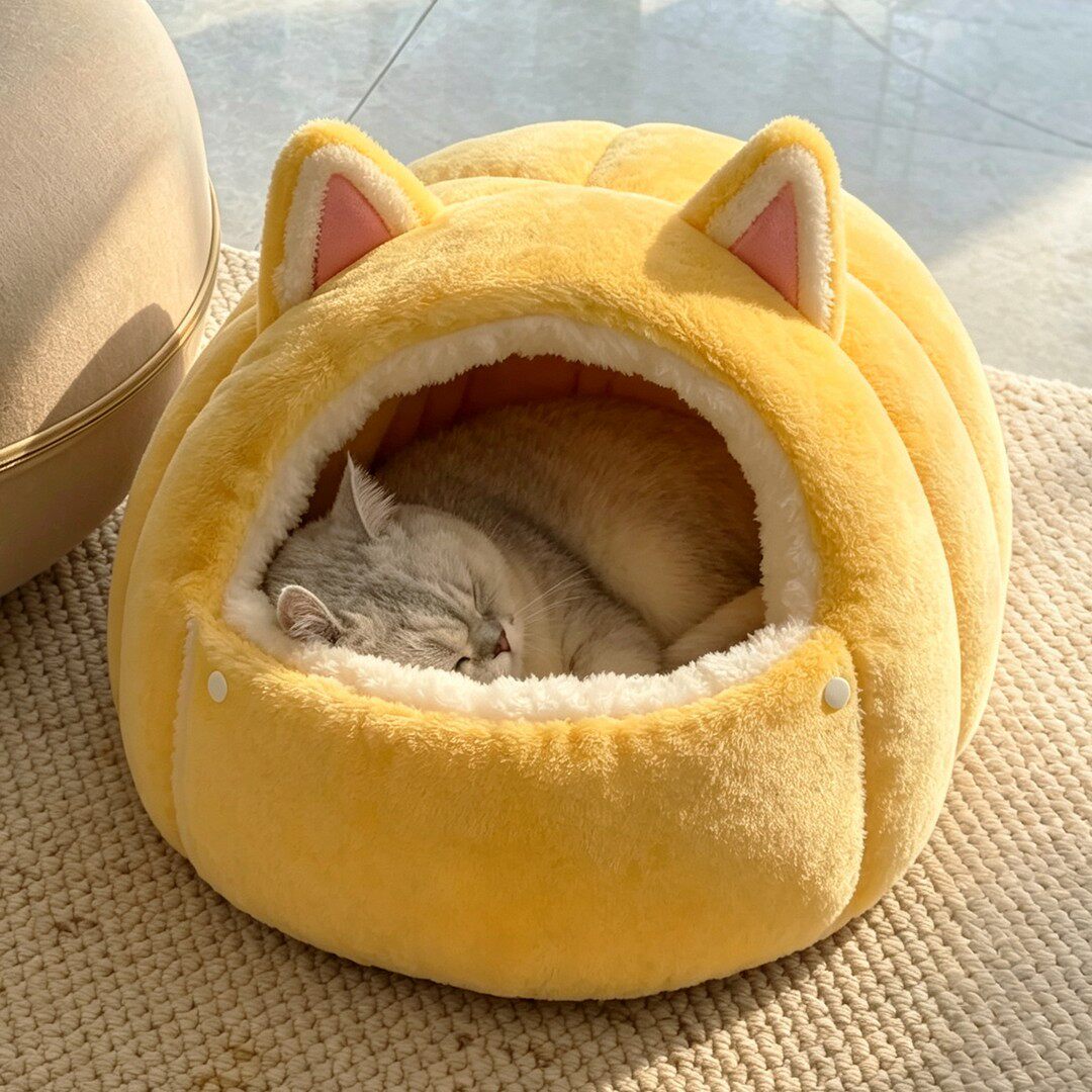 猫窝冬季加厚保暖猫屋封闭式安全感新型猫床睡袋小狗狗睡垫可拆洗