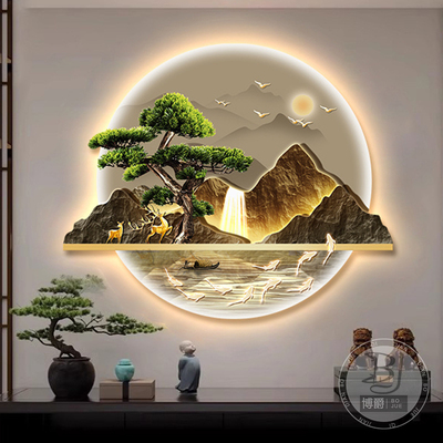 新中式玄关装饰画入户正对门