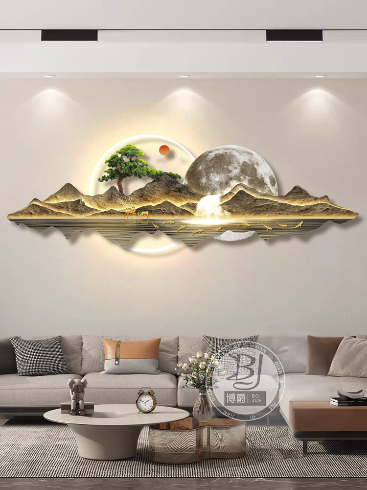 轻奢灯配轻迎松客厅装饰画沙发背景墙挂画简约现代高端灯画,家居饰品,现代装饰画,淘宝优惠券,粉丝福利购,淘宝优惠卷