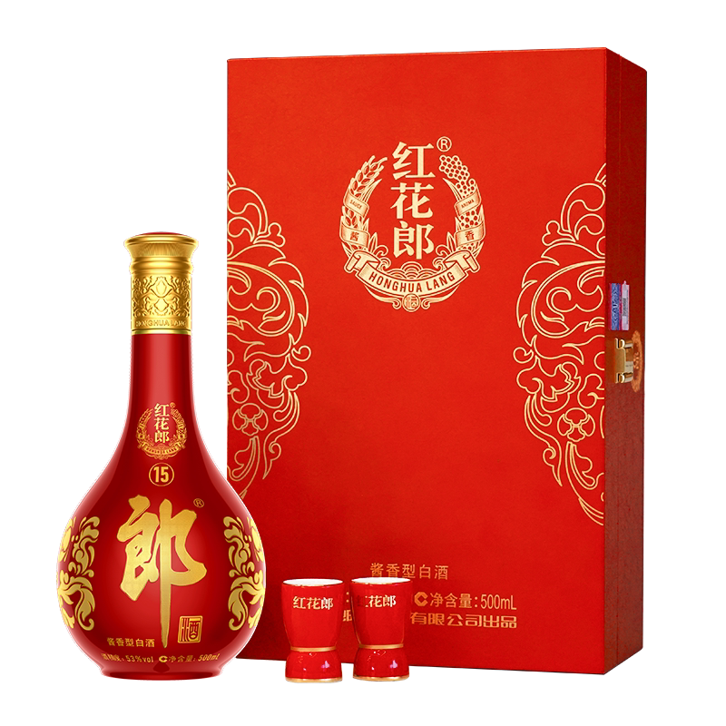 郎酒红花郎红十五礼盒53度 500ml*1盒白酒酱香型高档送礼图片