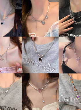 甜酷配饰高级感钛钢项链女2024潮牌百搭锁骨链小众颈链