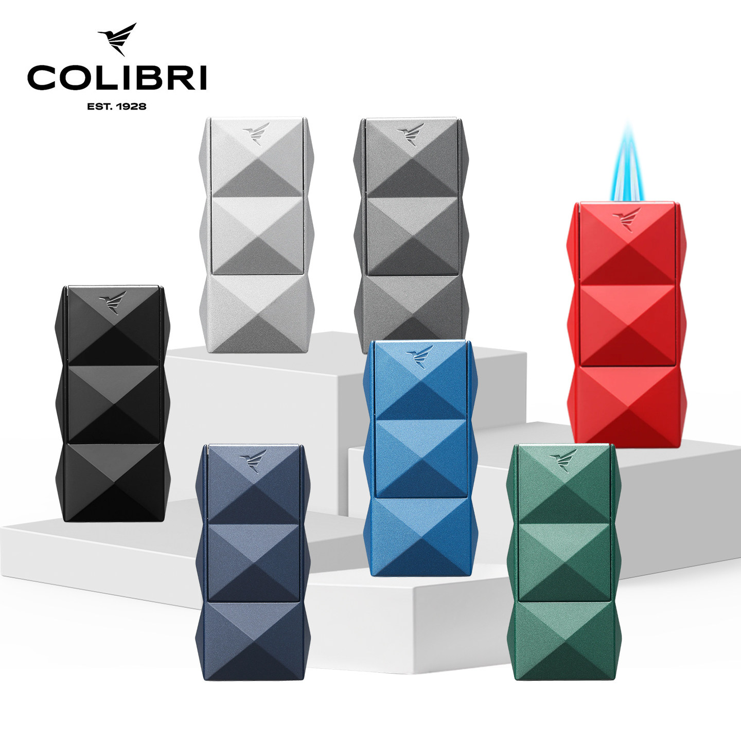 美国COLIBRI QUASAR科乐比类星体系列雪茄打火机双火焰带雪茄钻