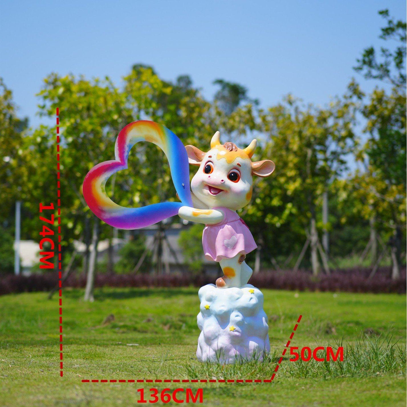 卡通奶牛冰激凌座椅相框雕像模型厂家玻璃钢雕塑幼儿园公园景区,家居饰品,户外/庭院摆件,淘宝优惠券,粉丝福利购,淘宝优惠卷