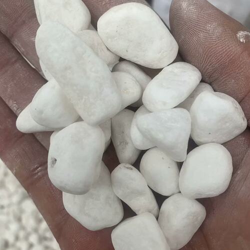 厂家直销雪花白白石子白色砾石鹅卵石庭院造景园林铺路汉白玉石头