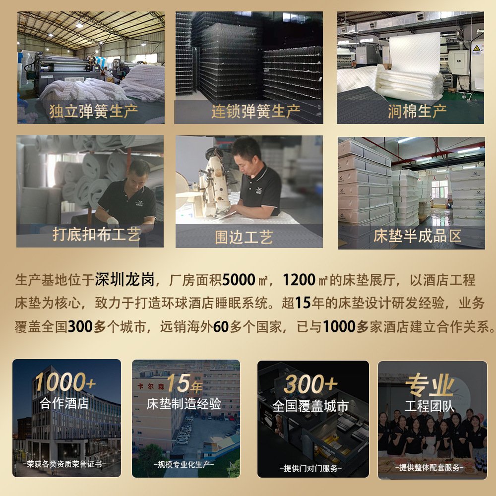 天然乳胶酒店床垫舒适电竞酒店床垫独立弹簧席梦思床垫护脊柔软图片
