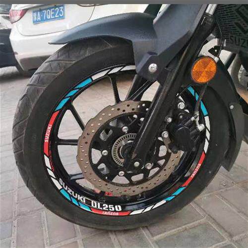 适用于铃木gsx250r改装贴花轮毂贴纸反光圈DL250轮圈贴膜GW250贴