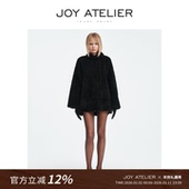 JOY6S29午夜巴黎 西班牙小拉贡娃娃领中长A摆A袖 羊毛一体外套