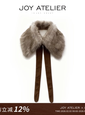 JOY围巾系列 土耳其进口托斯卡纳皮毛一体围巾领配饰护颈毛领