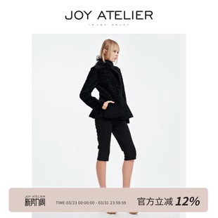 JOY5A01 西班牙拉贡卷独特收腰裙摆型皮毛一体皮草外套 梦芭蕾