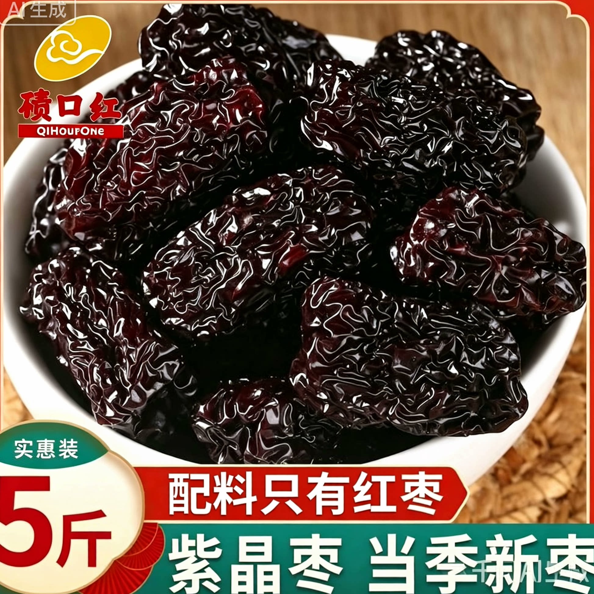 新疆黑枣大乌枣罐装大颗粒免洗紫晶枣山西特产南枣即食大红枣果干