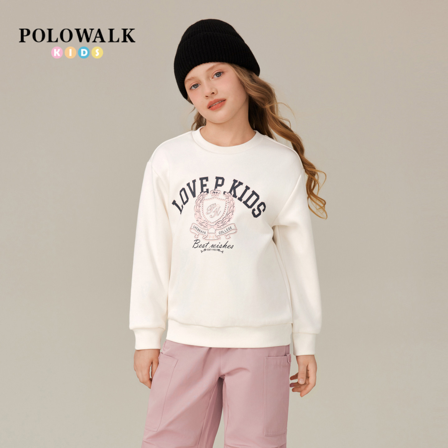 POLOWALK女童印花卫衣