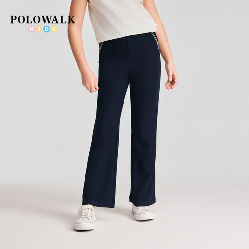 POLOWALK童装女童休闲裤2026夏季新品百搭直筒松紧腰休闲长裤子