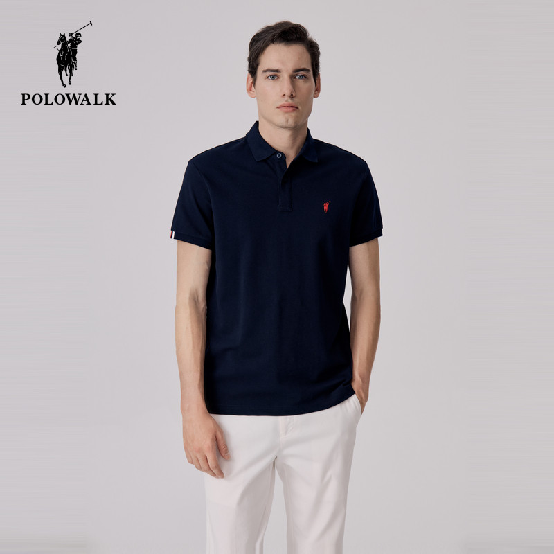 POLOWALK短袖polo衫男士春夏新款商务休闲显瘦t恤宽松上衣潮