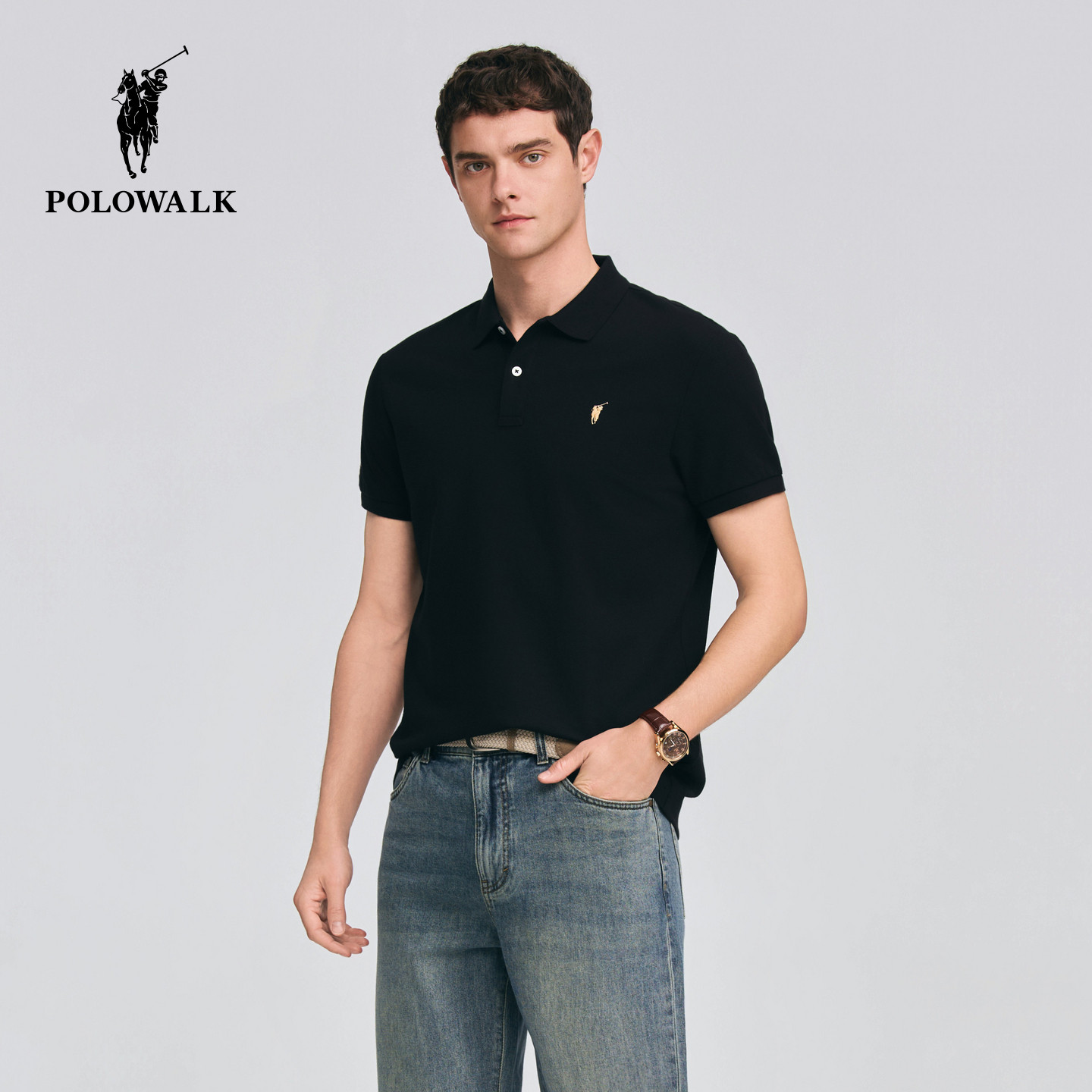 POLOWALK男式短袖POLO衫2026夏季新品男装经典商务休闲短袖POLO衫