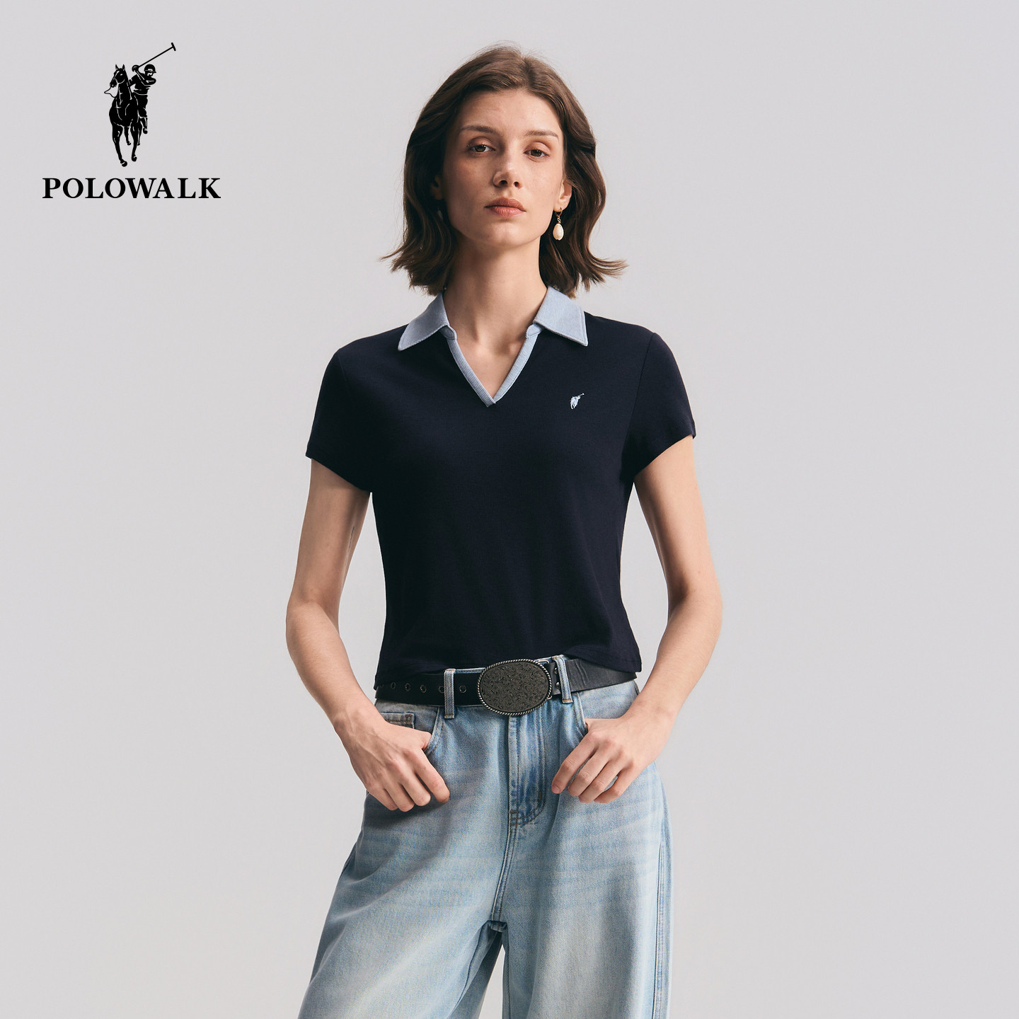 POLOWALK女式短袖POLO衫图片