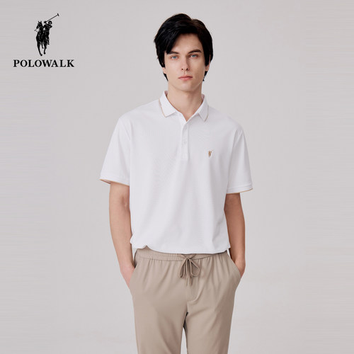 夏季男百搭美式桑蚕丝短袖polo衫