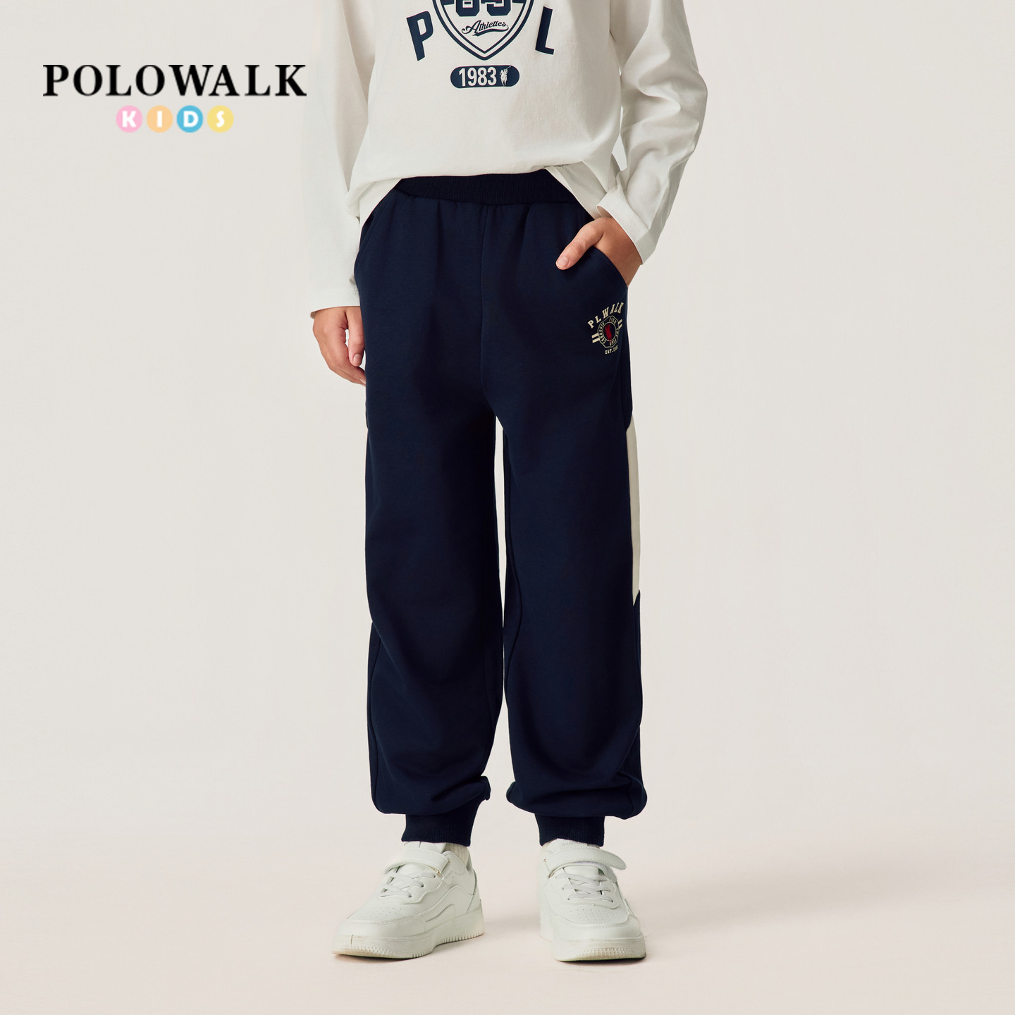 POLOWALK男童色块拼接卫裤