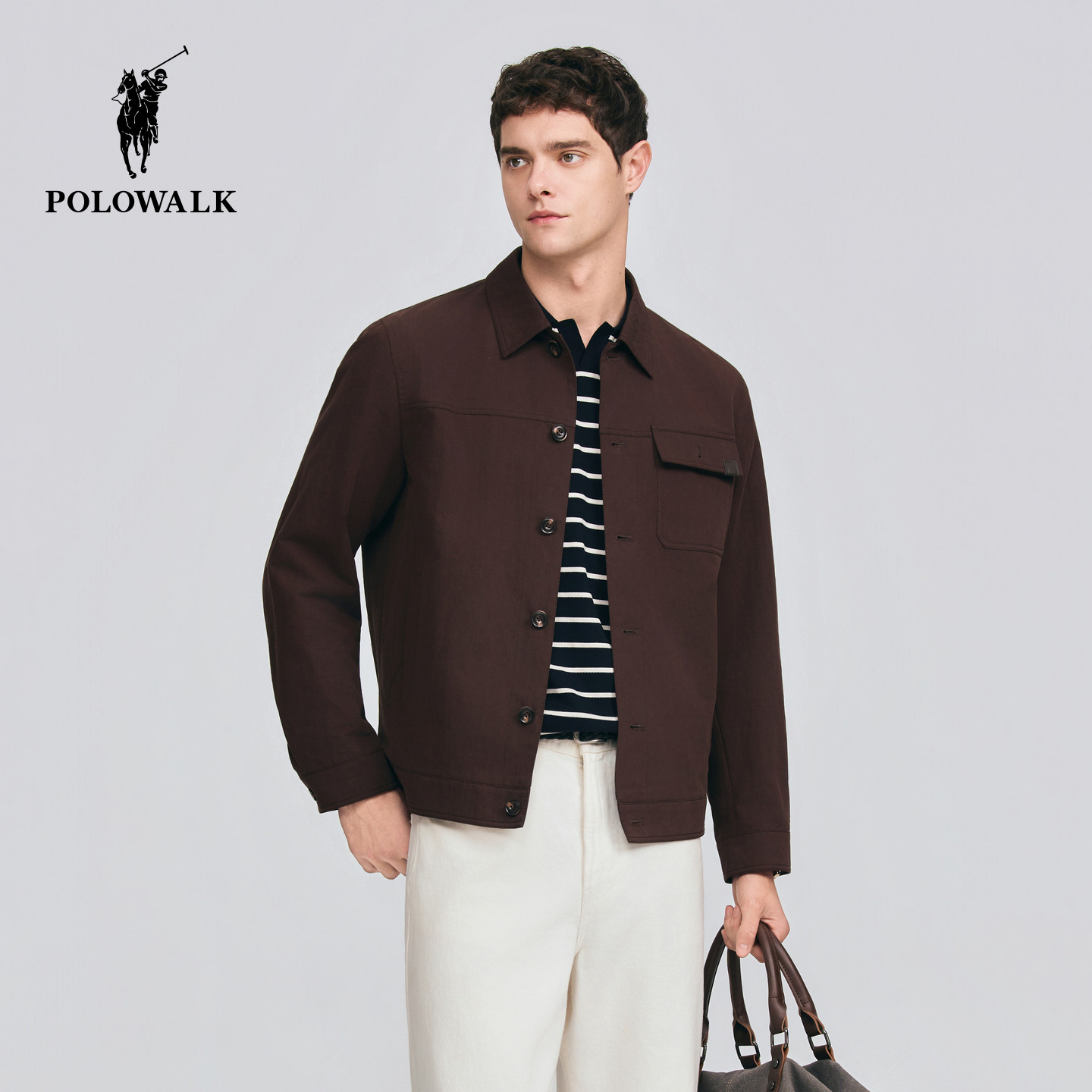 POLOWALK复古工装风翻领外套