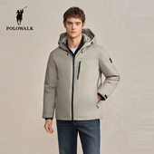新品 POLOWALK男式 羽绒服2025冬季 鹅绒立领连帽简约百搭羽绒服外套