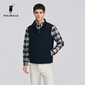 新品 POLOWALK男式 马甲2026春季 简约立领拉链商务休闲马甲背心男