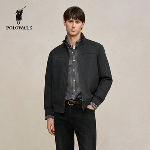 简约复古百搭立领休闲上衣男 新品 POLOWALK男式 羽绒服外套2025冬季