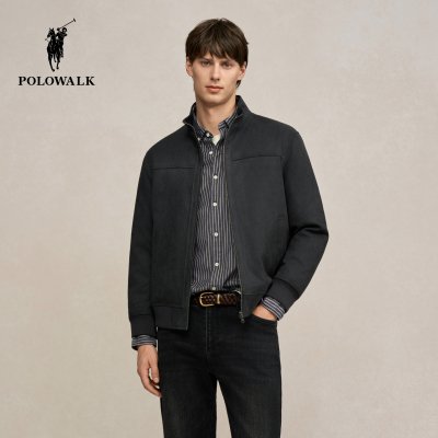 POLOWALK男式羽绒服外套2025冬季新品简约复古百搭立领休闲上衣男