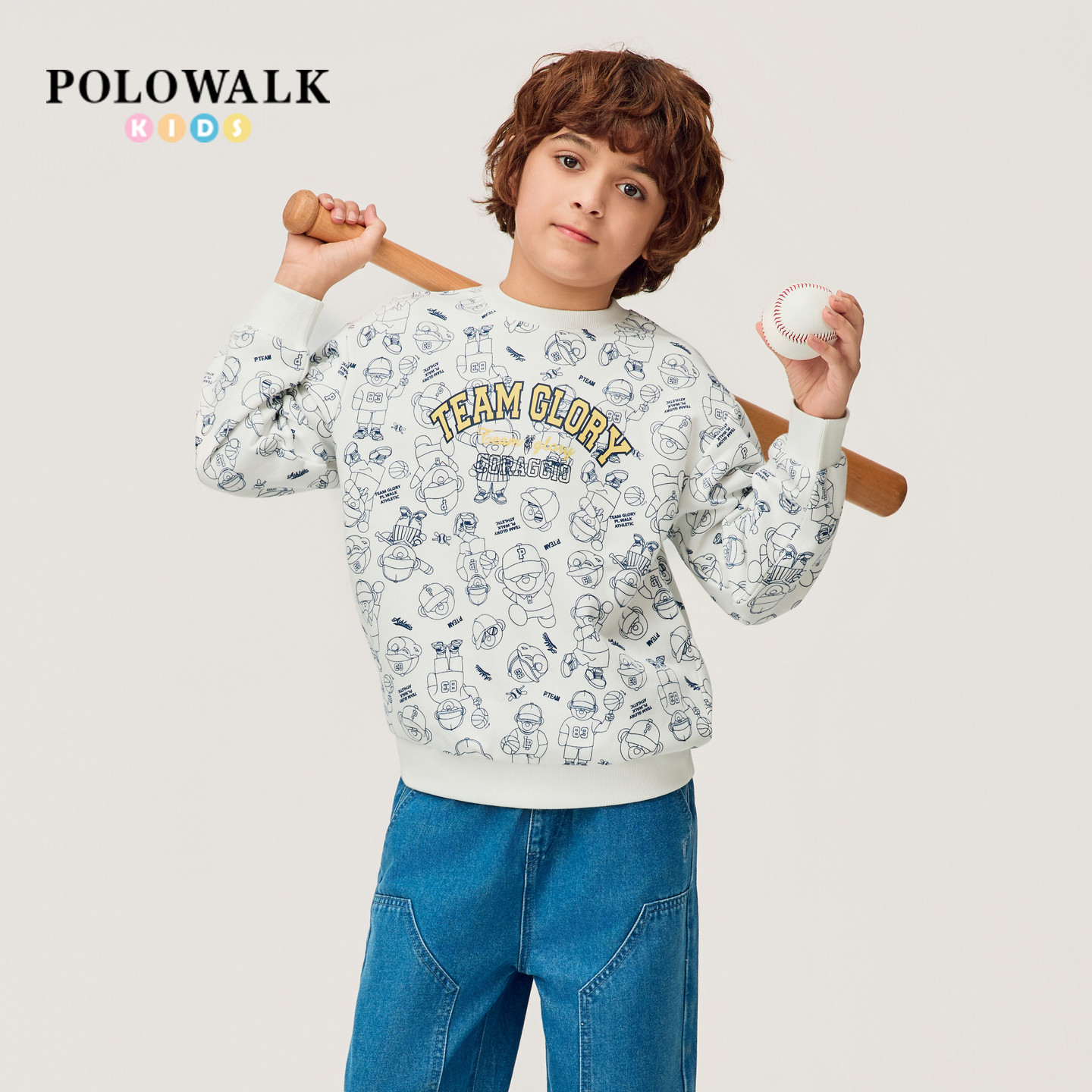 POLOWALK男童满印卫衣