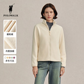 通勤百搭运动上衣女 新款 特惠 POLOWALK女士摇粒绒立领外套秋季