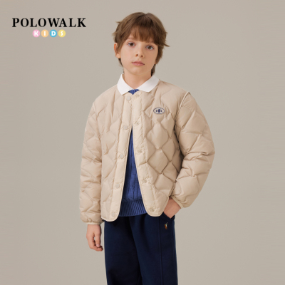 POLOWALK童装男女童羽绒服2025秋冬新品菱格时尚轻薄大童羽绒外套