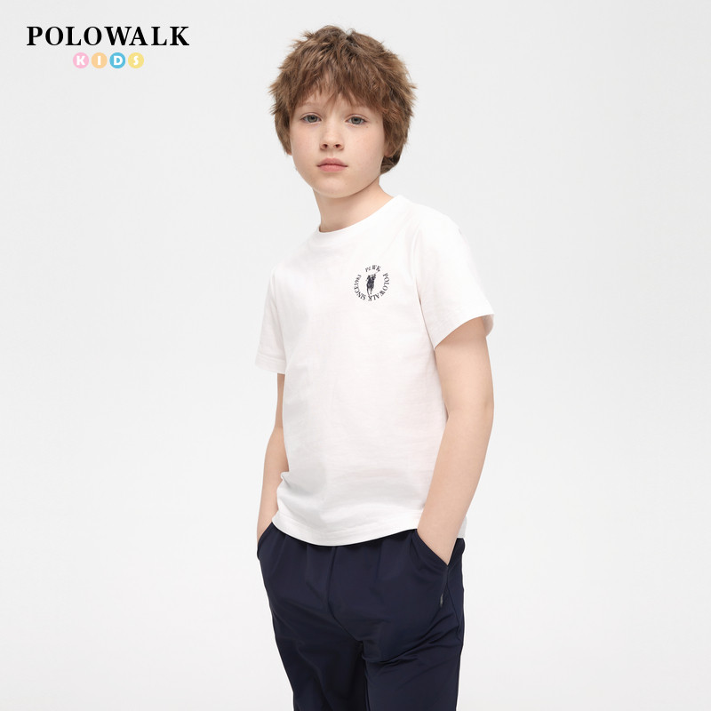 【100%棉】POLOWALK童装男童2025年夏季新款圆领纯棉印花儿童T恤,童装/婴儿装/亲子装,T恤,淘宝优惠券,粉丝福利购,淘宝优惠卷