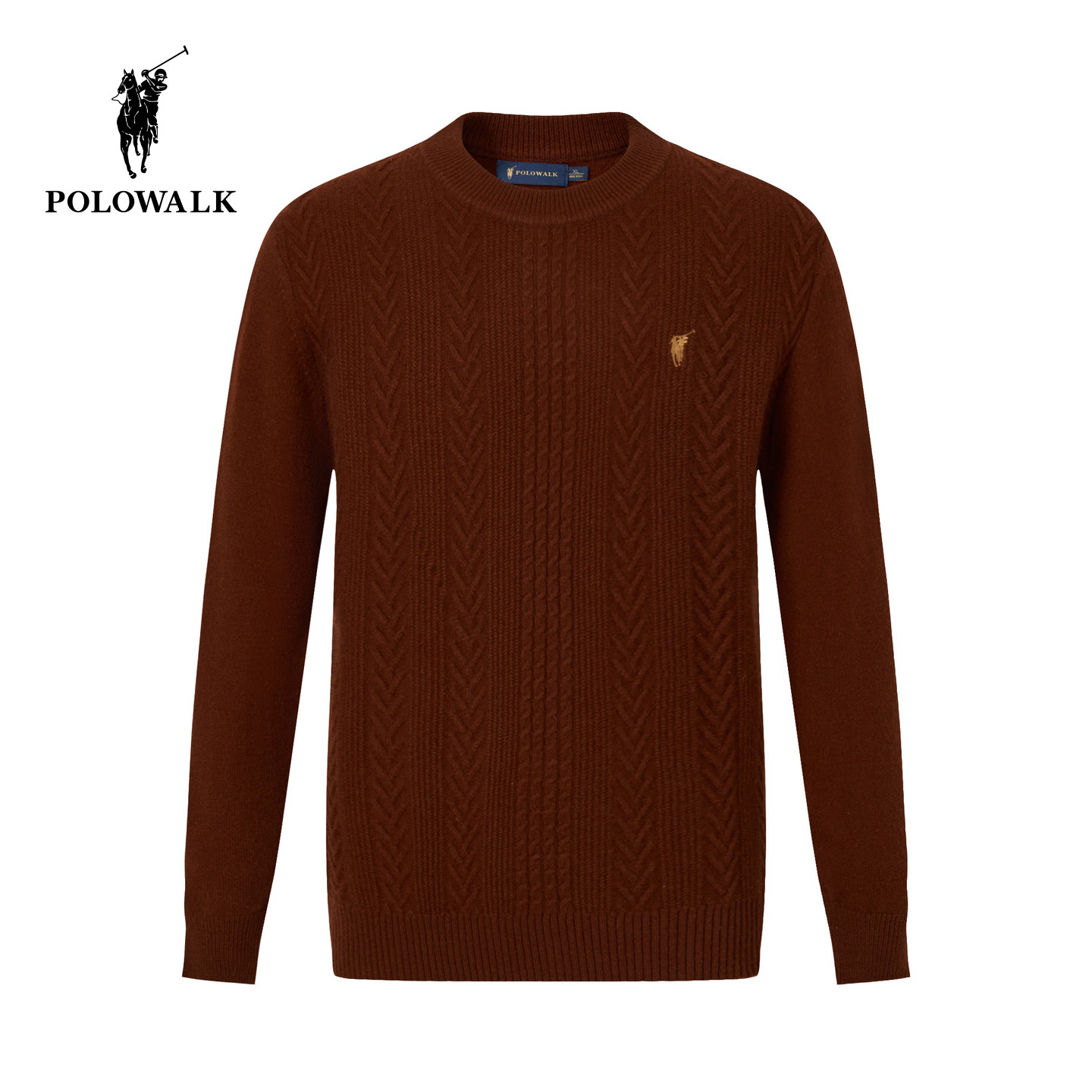 【绵羊毛100%】POLOWALK男装冬季保暖套头内搭毛衣男式百搭羊毛衫